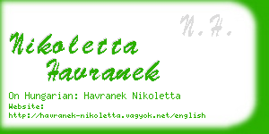 nikoletta havranek business card